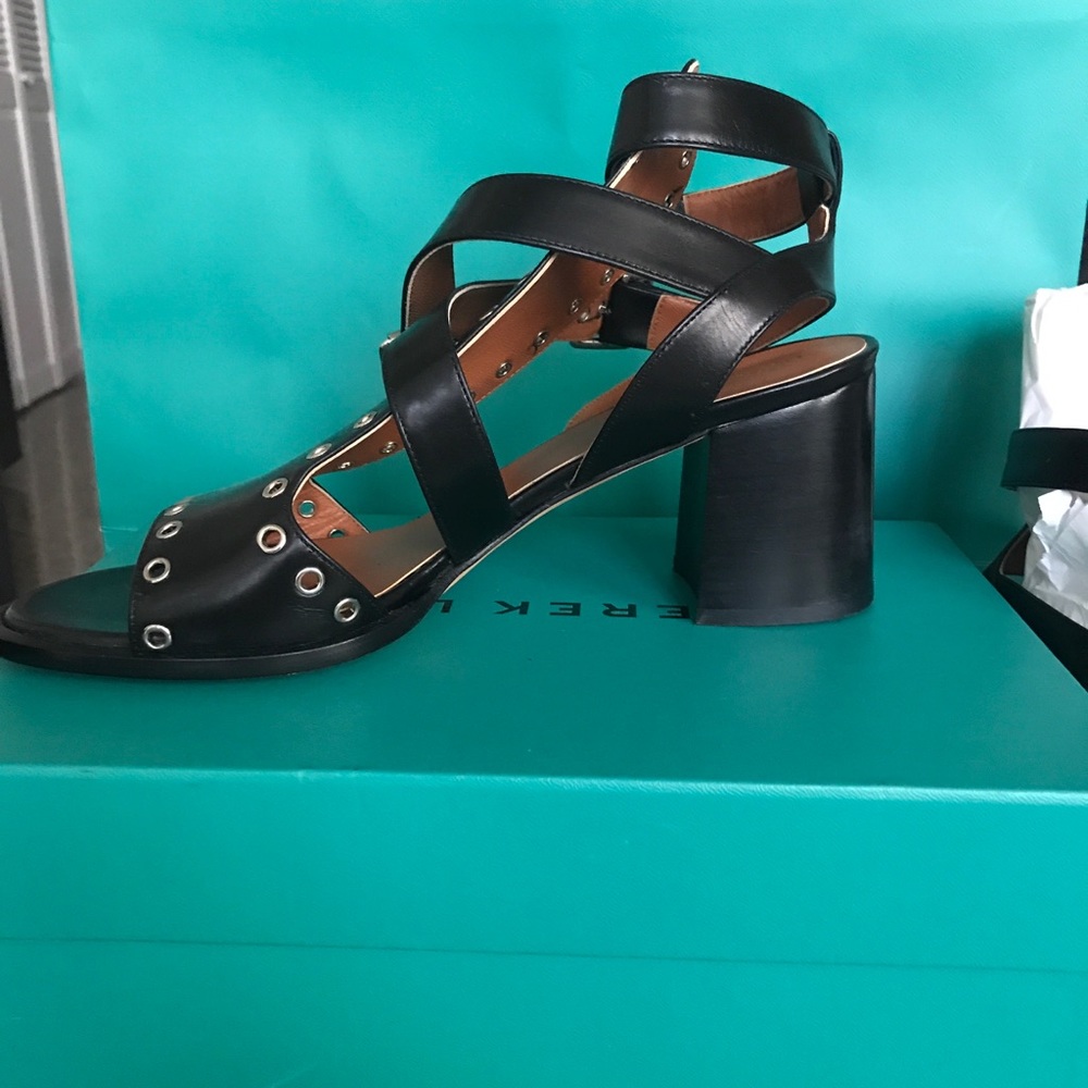 Derek Lam Black Leather Block Heel- 39.5